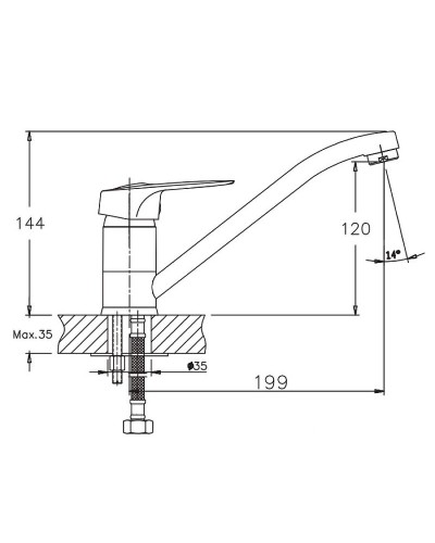 Смеситель для кухни Haiba HB4837 Хром