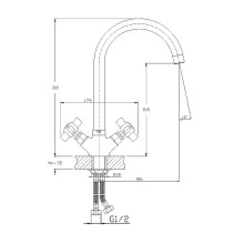 Смеситель для кухни Haiba HB4118 Хром