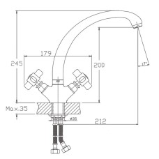 Смеситель для кухни Haiba HB4218 Хром