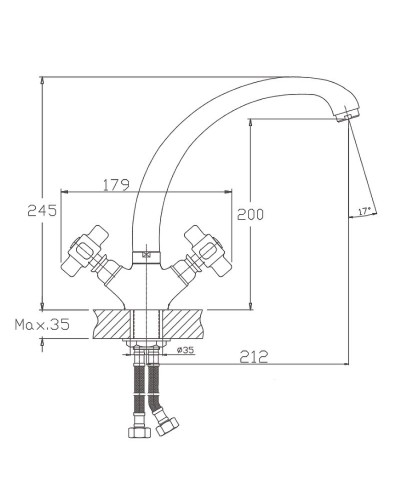 Смеситель для кухни Haiba HB4218 Хром