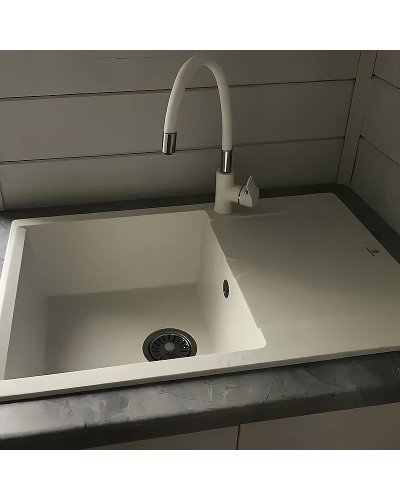 Смеситель для кухни Haiba HB70113-8 Белый Хром