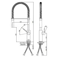 Смеситель для кухни Paffoni Light LIG179NONO Черный матовый