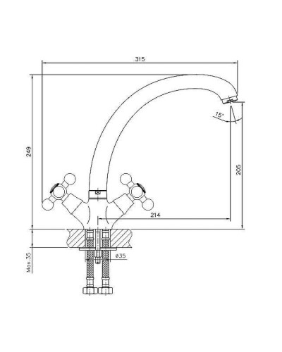 Смеситель для кухни Haiba HB4719 Хром