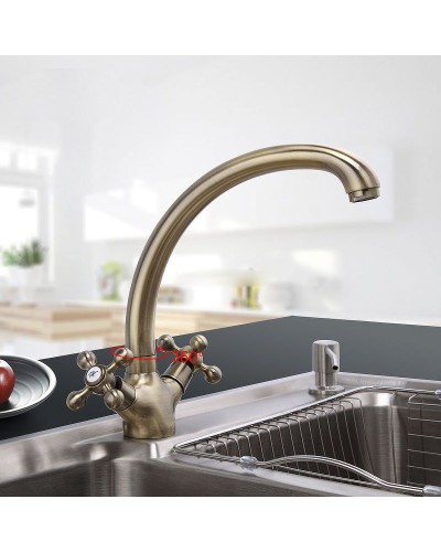 Смеситель для кухни Haiba HB4219-4 Бронза