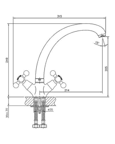 Смеситель для кухни Haiba HB4219-4 Бронза