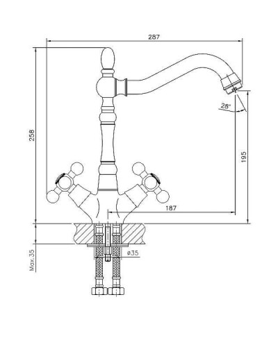 Смеситель для кухни Haiba HB4419-4 Бронза
