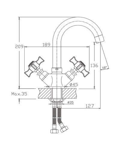 Смеситель для кухни Haiba HB4524 Хром