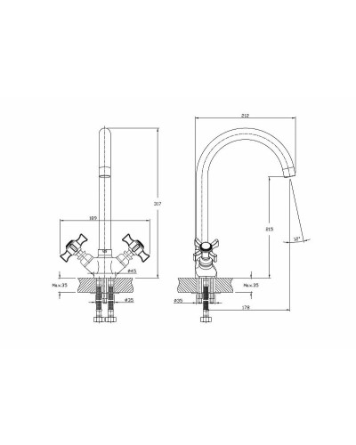 Смеситель для кухни Haiba HB4624 Хром
