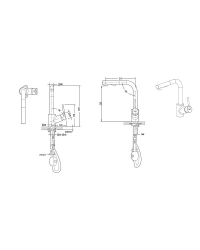 Смеситель для кухни Bravat Affability F7172217CP-3 Хром