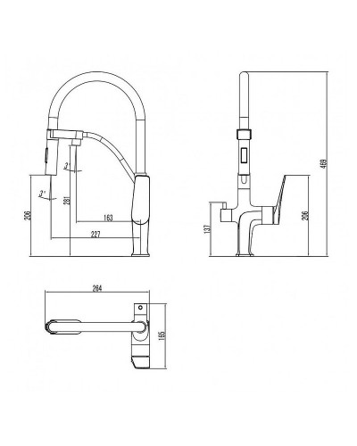 Смеситель для кухни Lemark Bronx LM3761BLR Черный Золото