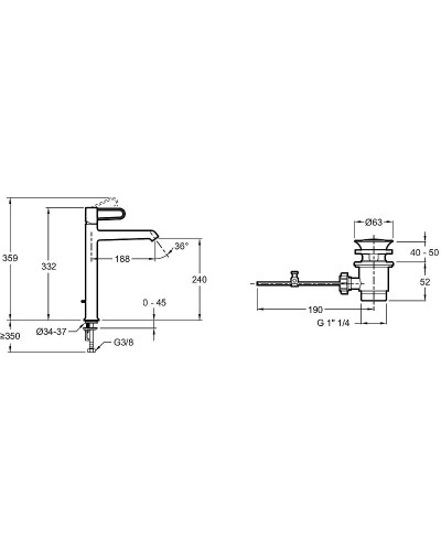 Смеситель для раковины Jacob Delafon Odeon Rive Gauche E21030-00-00 Белый матовый