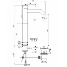 Смеситель для раковины Ideal Standard Ceraline BC194XG Черный шелк
