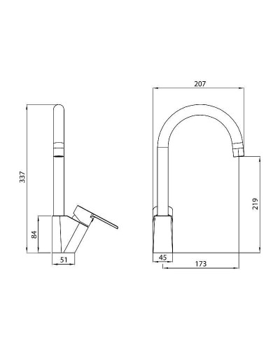 Смеситель для кухни Koller Pool Kvadro Arc KA0500 Хром
