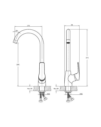 Смеситель для кухни Koller Pool Twist TW0500 Хром