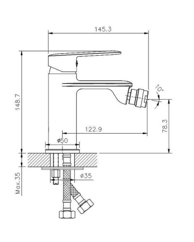 Смеситель для биде Koller Pool Line LN0300 Хром
