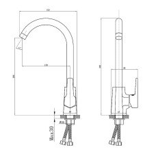 Смеситель для кухни Rossinka RS44-23 Хром