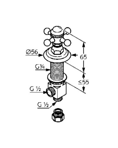Запорный вентиль Kludi Adlon 518180520