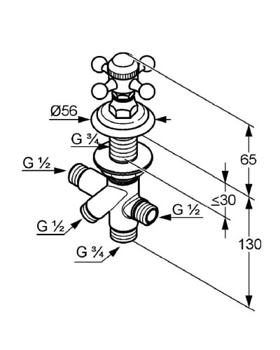 Переключатель на 2 положения Kludi Adlon 518480520