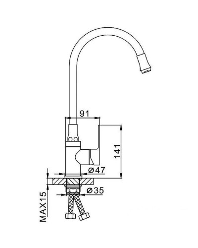 Смеситель для кухни Frap H42 F4042 Черный матовый Хром