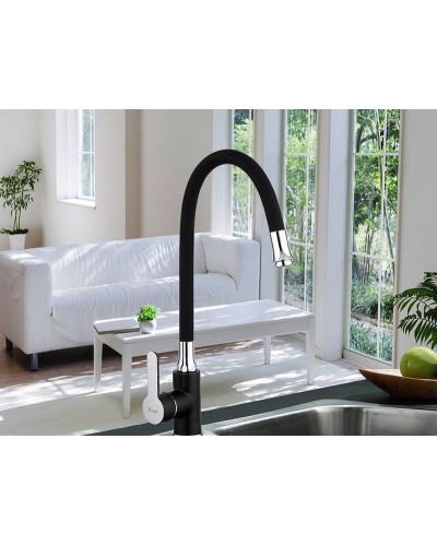 Смеситель для кухни Frap H42 F4042 Черный матовый Хром