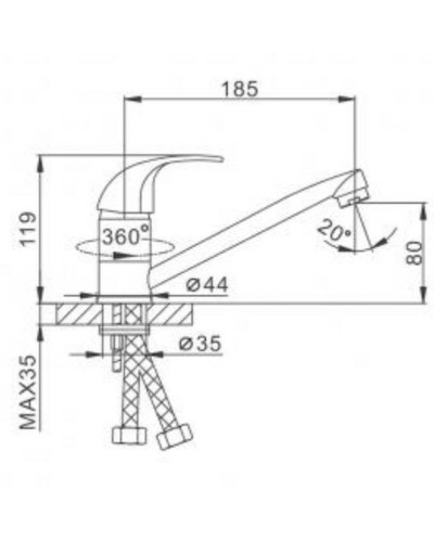 Смеситель для кухни Frap H15 F4515 Хром