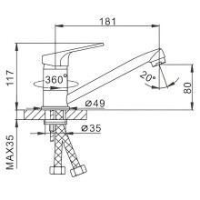 Смеситель для кухни Frap H16 F4516 Хром