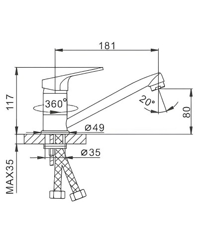 Смеситель для кухни Frap H16 F4516 Хром