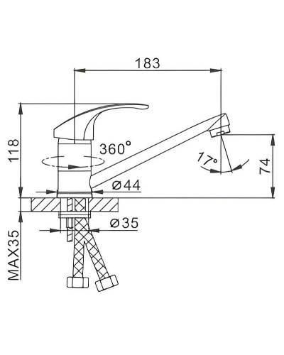 Смеситель для кухни Frap H36 F4536 Хром