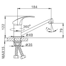 Смеситель для кухни Frap H36 F4536-2 Хром