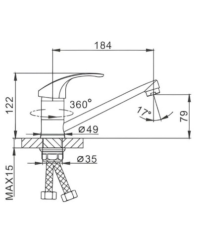 Смеситель для кухни Frap H36 F4536-2 Хром