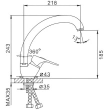 Смеситель для кухни Frap H37 F4137-B Хром
