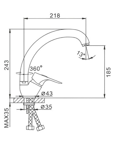 Смеситель для кухни Frap H37 F4137-B Хром