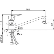 Смеситель для кухни Frap H37 F4837 Хром