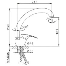 Смеситель для кухни Frap H39 F4139-B Хром