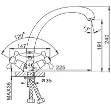 Смеситель для кухни Frap H19 F4219 Хром