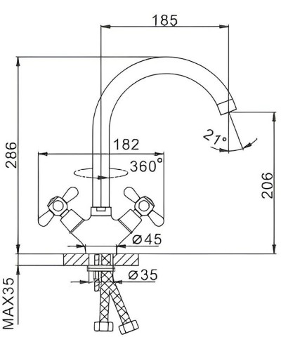 Смеситель для кухни Frap H25 F4025 Хром