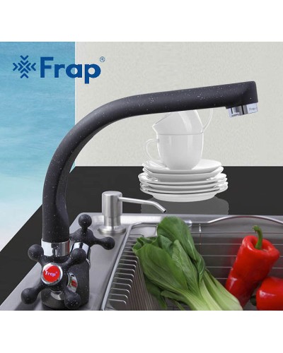 Смеситель для кухни Frap H5408 F5408-7 Черный матовый