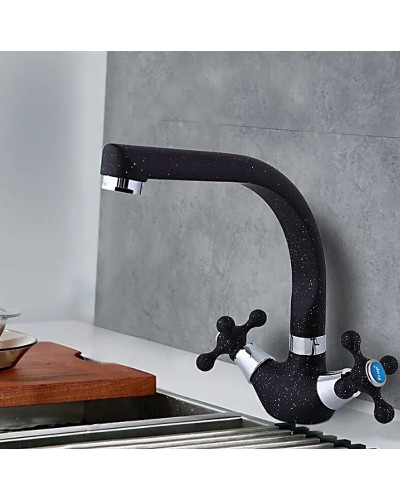 Смеситель для кухни Frap H5408 F5408-7 Черный матовый