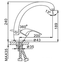 Смеситель для кухни Frap H29 F4129-2 Хром