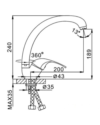 Смеситель для кухни Frap H29 F4129-2 Хром