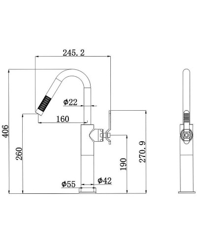 Смеситель для раковины Bronze de Luxe 1760'S Loft 3352SB Черный матовый