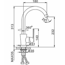 Смеситель для кухни Frap H31 F4031 Белый Хром