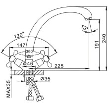 Смеситель для кухни Frap H19-4 F4219-4 Бронза