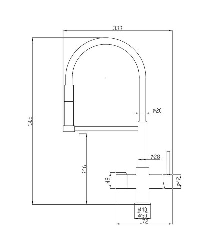 Смеситель для кухни ZorG Steel Hammer SH 2002 CR Хром