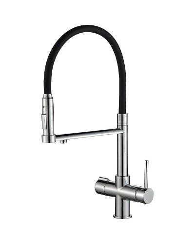 Смеситель для кухни ZorG Steel Hammer SH 2003 CR Хром Черный