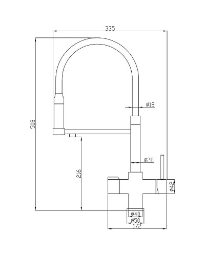 Смеситель для кухни ZorG Steel Hammer SH 2003 BLACK Черный матовый