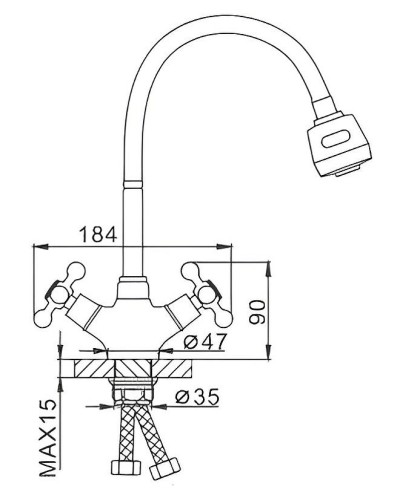 Смеситель для кухни Frap H19 F4319 Хром