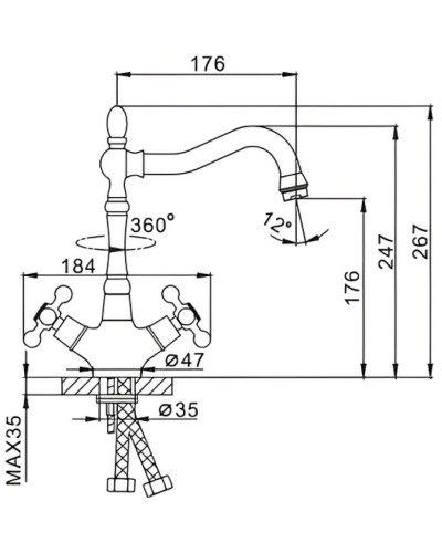 Смеситель для кухни Frap H19-4 F4019-4 Бронза