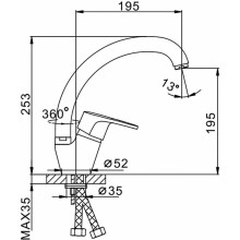 Смеситель для кухни Frap H50 F4150 Хром