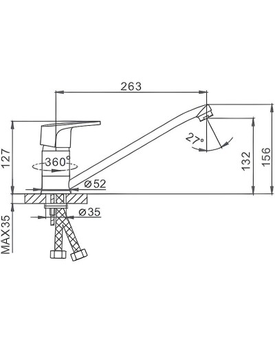 Смеситель для кухни Frap H50 F4250 Хром